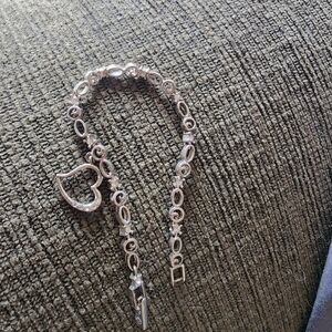 Elegant Silver Heart Charm Bracelet